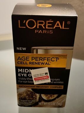 L’Oreal Age Perfect Cell Renewal Midnight Eye Cream 0.5oz NEW Antioxidant